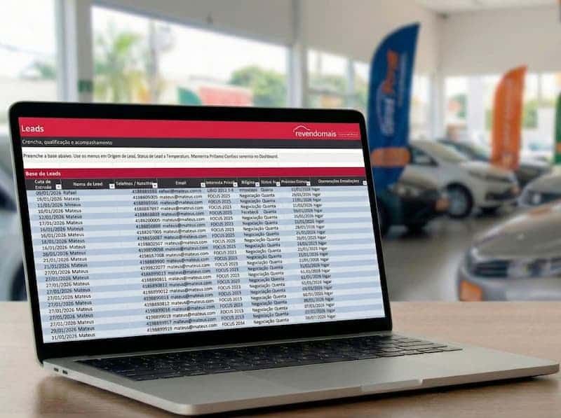 Planilha de gestao de leads para lojas de veiculos 1