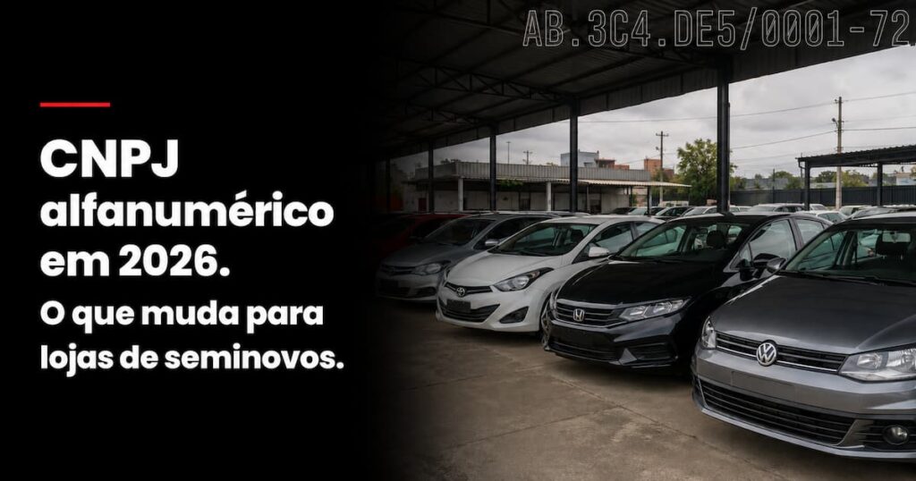 cnpj alfanumerico 2026 lojas seminovos